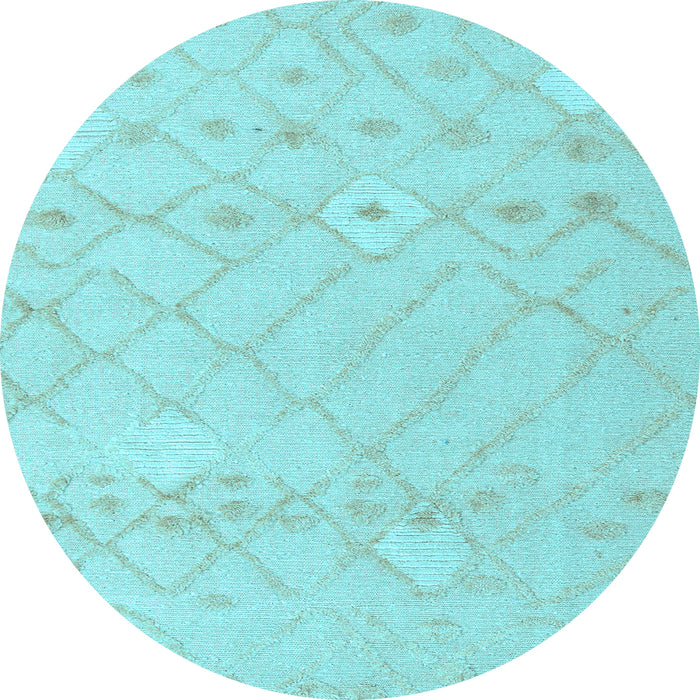 Round Solid Light Blue Modern Rug, abs4834lblu