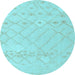 Round Solid Light Blue Modern Rug, abs4834lblu