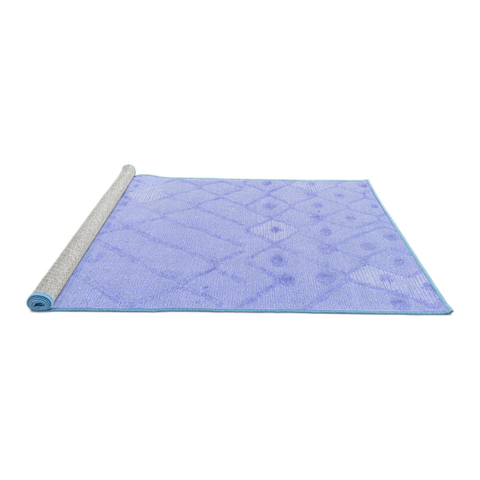 Sideview of Machine Washable Solid Blue Modern Rug, wshabs4834blu