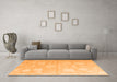 Machine Washable Abstract Orange Modern Area Rugs in a Living Room, wshabs4835org