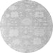 Round Machine Washable Abstract Gray Modern Rug, wshabs4835gry