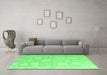 Machine Washable Abstract Emerald Green Modern Area Rugs in a Living Room,, wshabs4835emgrn