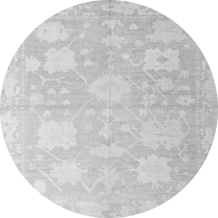Round Abstract Gray Modern Rug, abs4835gry