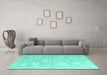 Machine Washable Abstract Turquoise Modern Area Rugs in a Living Room,, wshabs4835turq