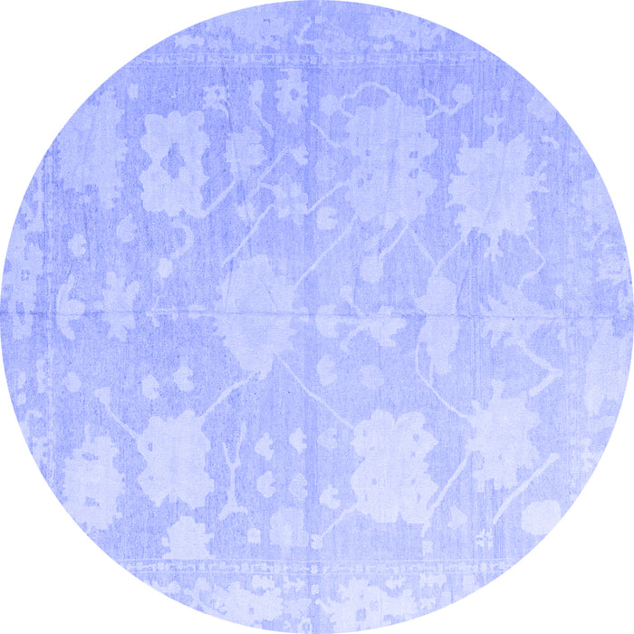 Round Machine Washable Abstract Blue Modern Rug, wshabs4835blu