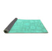 Sideview of Abstract Turquoise Modern Rug, abs4835turq