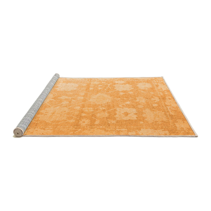 Sideview of Machine Washable Abstract Orange Modern Area Rugs, wshabs4835org