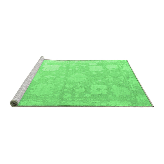 Sideview of Machine Washable Abstract Emerald Green Modern Area Rugs, wshabs4835emgrn