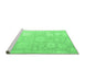 Sideview of Machine Washable Abstract Emerald Green Modern Area Rugs, wshabs4835emgrn