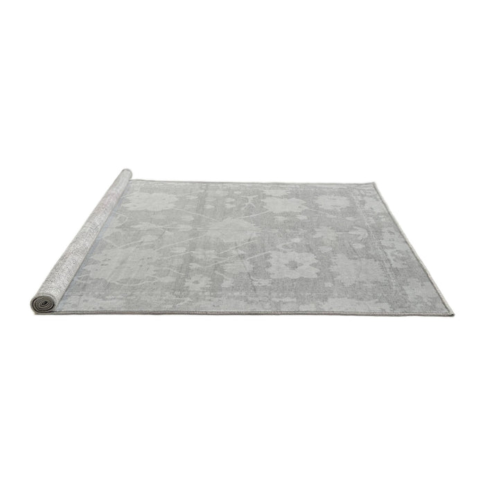 Sideview of Machine Washable Abstract Gray Modern Rug, wshabs4835gry