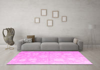 Machine Washable Abstract Pink Modern Rug, wshabs4835pnk