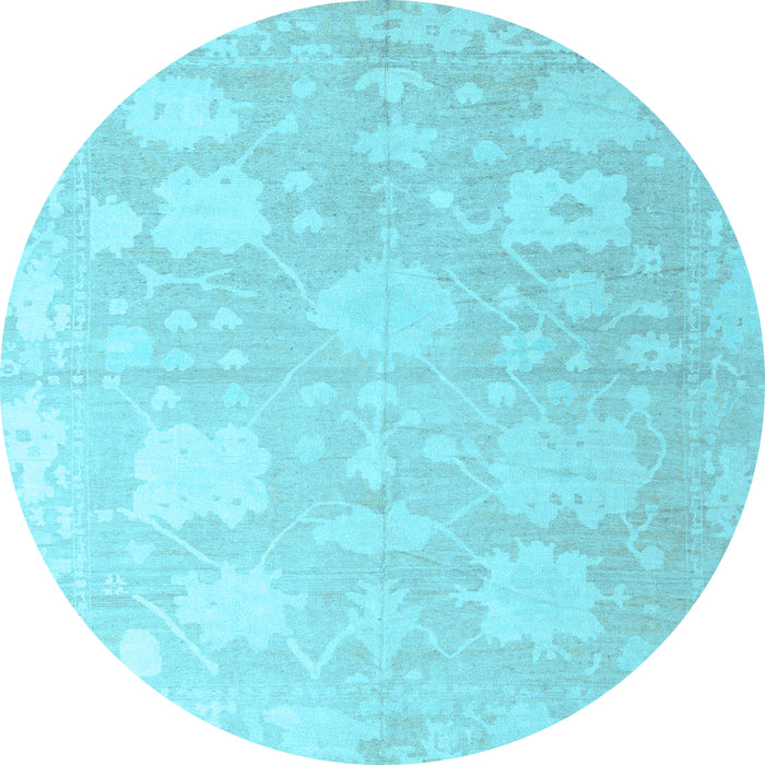 Round Machine Washable Abstract Light Blue Modern Rug, wshabs4835lblu