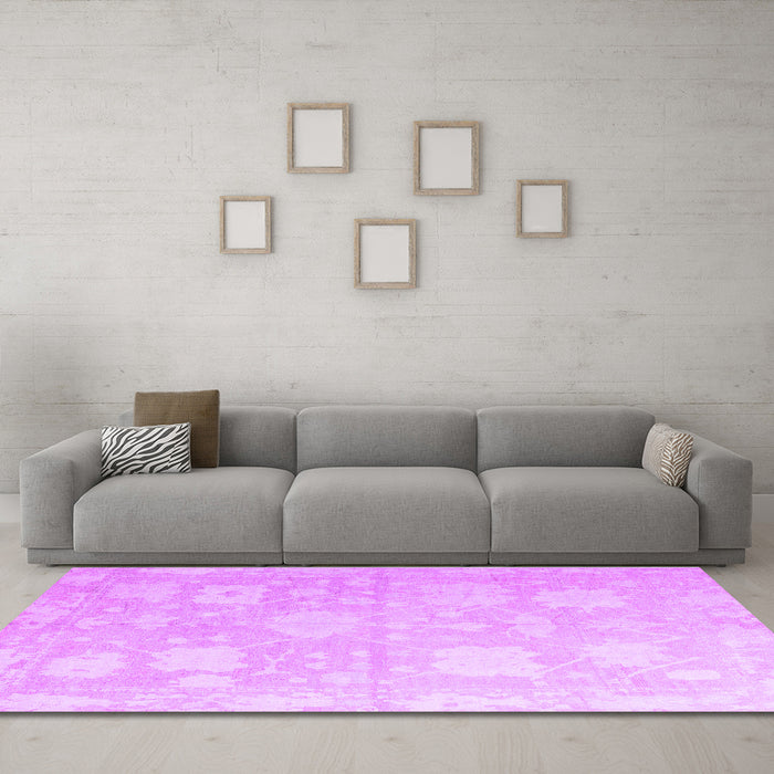 Machine Washable Abstract Purple Modern Area Rugs in a Living Room, wshabs4835pur