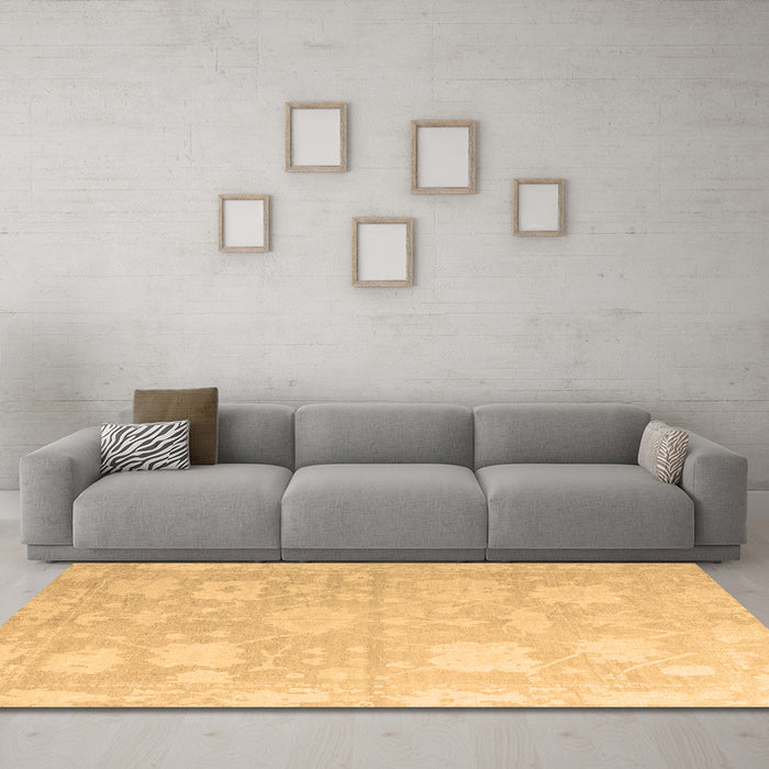 Machine Washable Abstract Brown Modern Rug in a Living Room,, wshabs4835brn