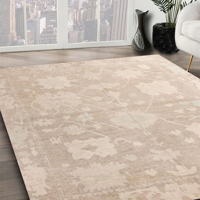 Machine Washable Abstract Deep Peach Orange Rug in a Family Room, wshabs4835