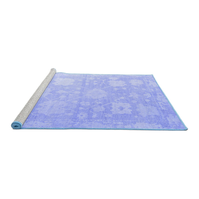 Sideview of Machine Washable Abstract Blue Modern Rug, wshabs4835blu