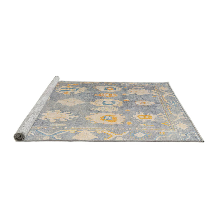 Sideview of Machine Washable Abstract Dark Gray Rug, wshabs4836