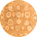 Round Abstract Orange Modern Rug, abs4836org