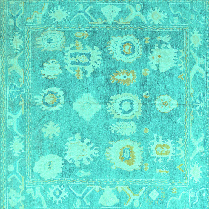 Square Abstract Turquoise Modern Rug, abs4836turq