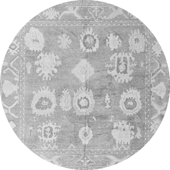 Round Abstract Gray Modern Rug, abs4836gry
