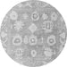 Round Abstract Gray Modern Rug, abs4836gry