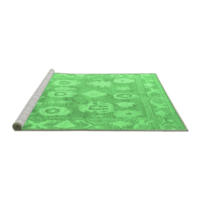 Sideview of Machine Washable Abstract Emerald Green Modern Area Rugs, wshabs4836emgrn