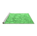 Sideview of Machine Washable Abstract Emerald Green Modern Area Rugs, wshabs4836emgrn