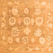 Square Machine Washable Abstract Orange Modern Area Rugs, wshabs4836org