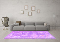 Machine Washable Abstract Purple Modern Rug, wshabs4836pur