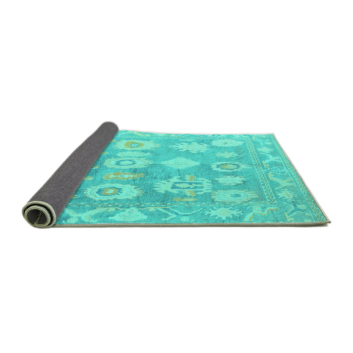 Sideview of Abstract Turquoise Modern Rug, abs4836turq