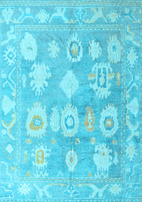 Abstract Light Blue Modern Rug, abs4836lblu