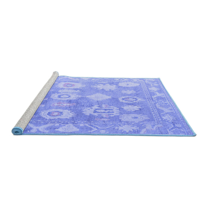 Sideview of Machine Washable Abstract Blue Modern Rug, wshabs4836blu