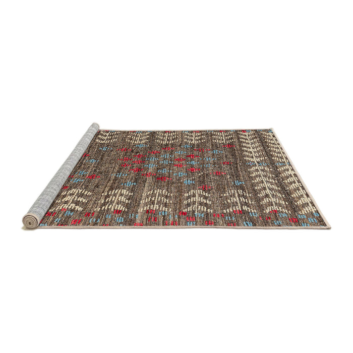 Sideview of Machine Washable Abstract Camel Brown Rug, wshabs4837