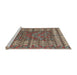 Sideview of Machine Washable Abstract Camel Brown Rug, wshabs4837