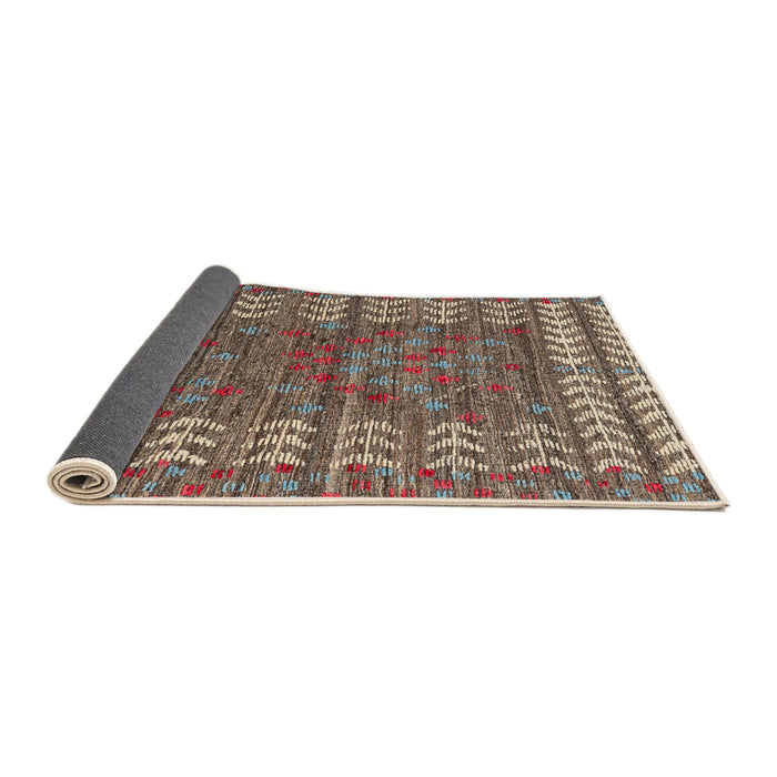 Sideview of Abstract Camel Brown Modern Rug, abs4837