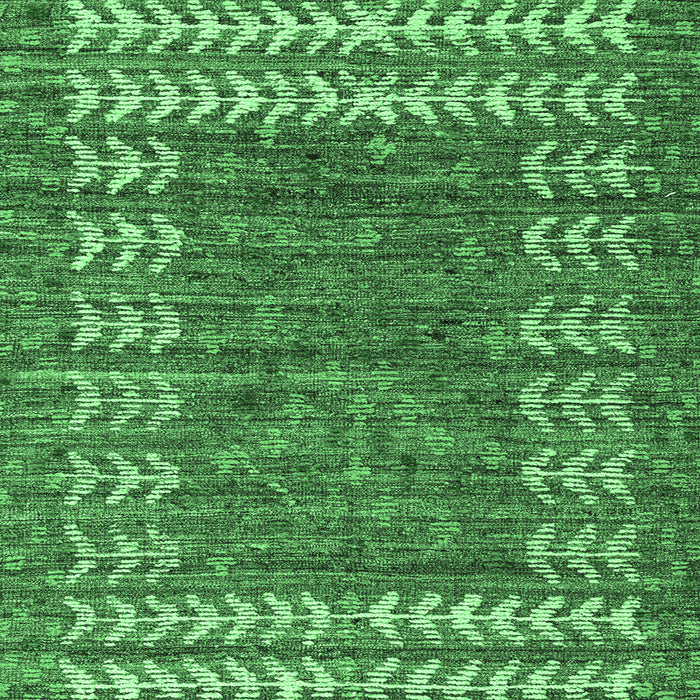 Square Machine Washable Abstract Emerald Green Modern Area Rugs, wshabs4837emgrn