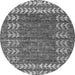 Round Abstract Gray Modern Rug, abs4837gry