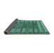 Sideview of Abstract Turquoise Modern Rug, abs4837turq