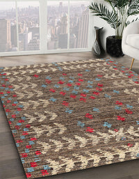 Abstract Camel Brown Modern Rug, abs4837