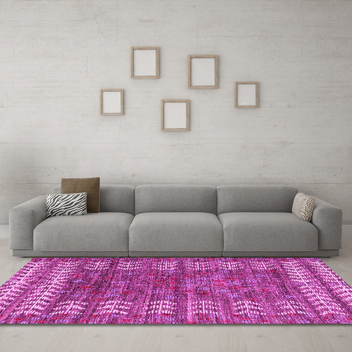 Machine Washable Abstract Pink Modern Rug in a Living Room, wshabs4837pnk