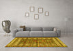 Machine Washable Abstract Yellow Modern Rug in a Living Room, wshabs4837yw