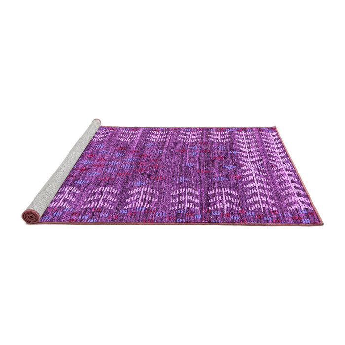 Sideview of Machine Washable Abstract Purple Modern Area Rugs, wshabs4837pur