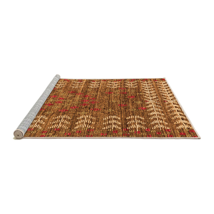 Sideview of Machine Washable Abstract Orange Modern Area Rugs, wshabs4837org