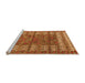 Sideview of Machine Washable Abstract Orange Modern Area Rugs, wshabs4837org