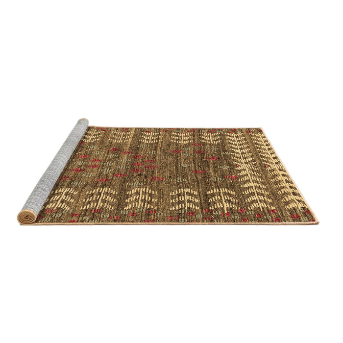 Sideview of Machine Washable Abstract Brown Modern Rug, wshabs4837brn