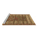 Sideview of Machine Washable Abstract Brown Modern Rug, wshabs4837brn