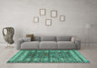 Machine Washable Abstract Turquoise Modern Area Rugs in a Living Room,, wshabs4837turq