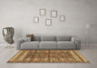 Machine Washable Abstract Brown Modern Rug in a Living Room,, wshabs4837brn