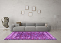 Machine Washable Abstract Purple Modern Rug, wshabs4837pur