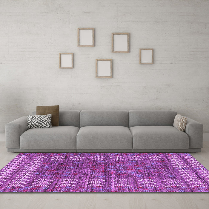 Machine Washable Abstract Purple Modern Area Rugs in a Living Room, wshabs4837pur